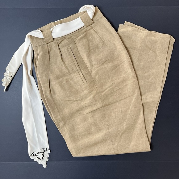 Giorgio Sant'Angelo Pants - Vintage Giorgio Sant Angelo Collectible Gold Pants Womens 8 Straight Leg Belted